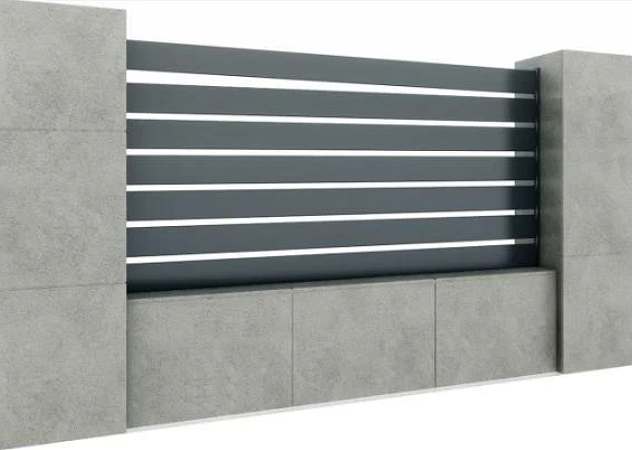 Gartenzaun aus Aluminium in Anthrazit pulverbeschichtet