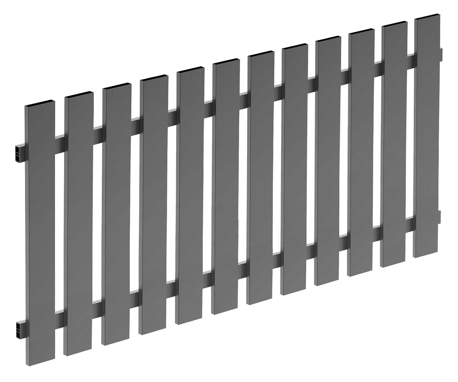 Zaunfeld mit Zaunlatten aus Aluminium in Anthrazit